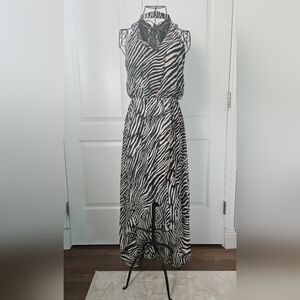 White House Black Market Zebra Print High Low Dress